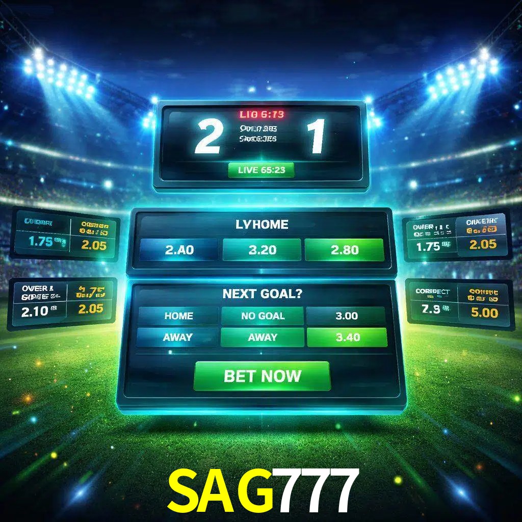 Vista de apuestas en vivo SAG777 durante un partido en curso