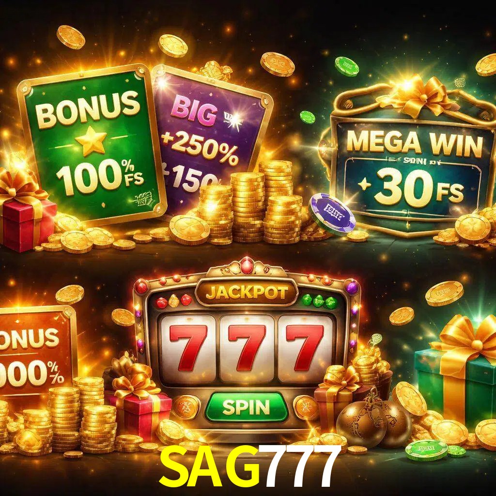 Tipos de bonos SAG777 incluyendo recompensas de bienvenida y promociones continuas