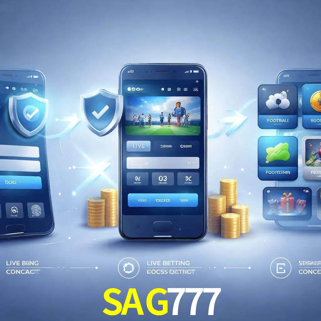 Pasos de acceso a la app SAG777 en pantalla de teléfono móvil